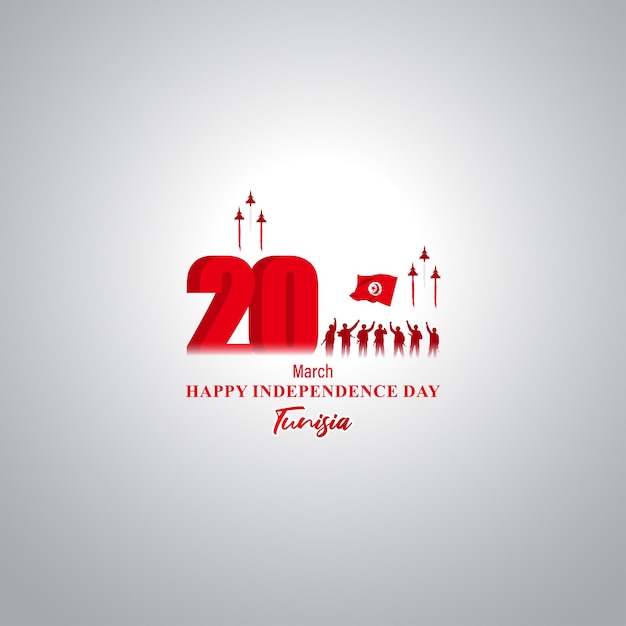 Vector vector illustration for happy tunisia independence day