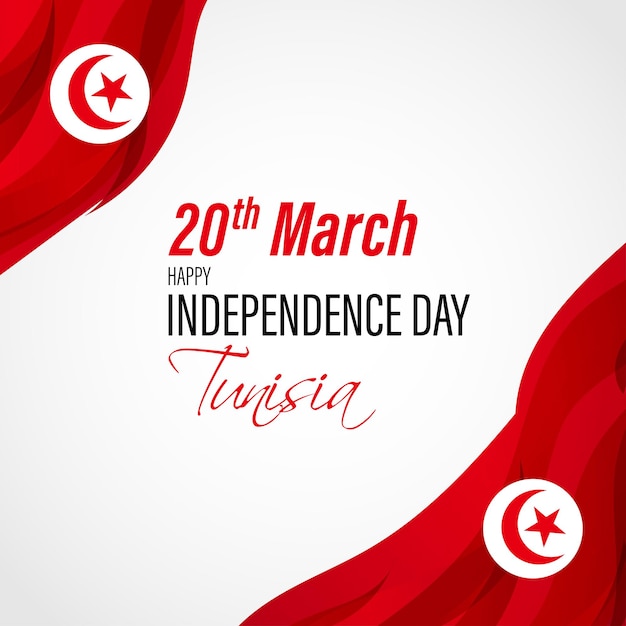 Vector illustration of Happy Tunisia Independence Day