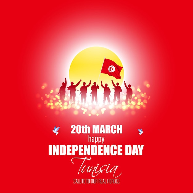 Illustrazione vettoriale di happy tunisia independence day