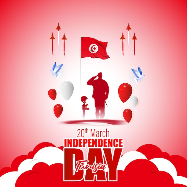 Illustrazione vettoriale di happy tunisia independence day