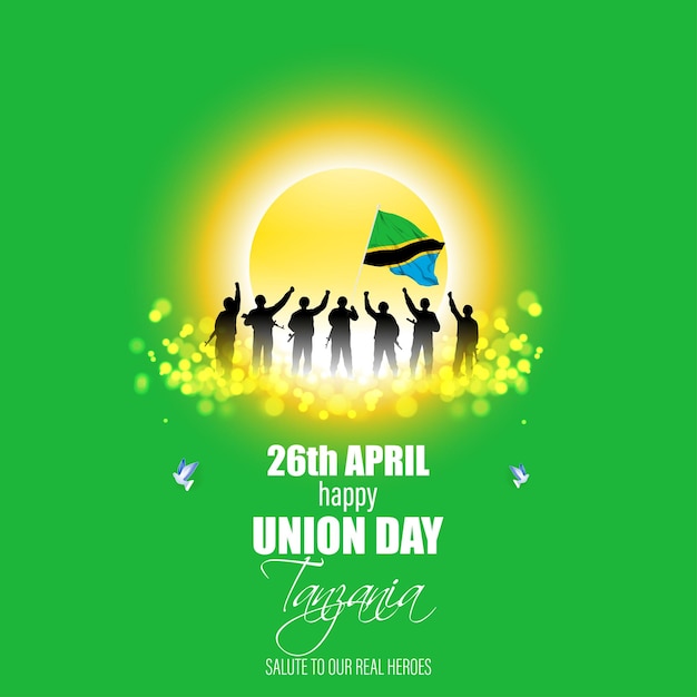 Vector illustration for happy union day Tanzania