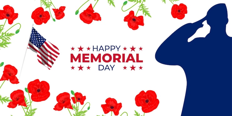 Вектор векторная иллюстрация шаблона социальных сетей happy us memorial day