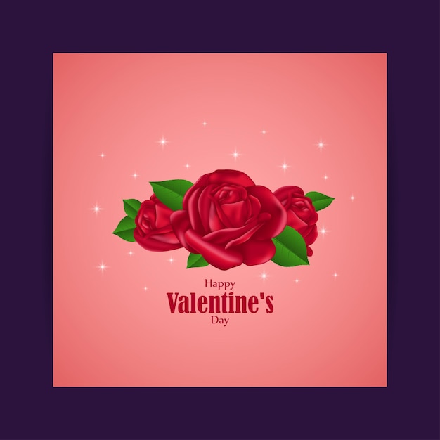 Vector illustration of Happy Valentine's Day Photoframe concept greeting