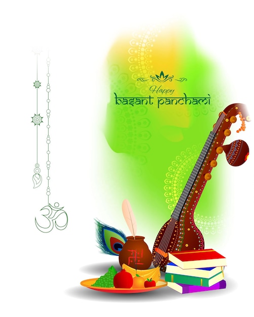 Vettore illustrazione vettoriale di happy vasant panchami