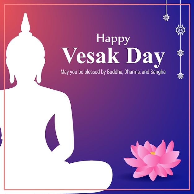 Illustrazione vettoriale per happy vesak day buddha purnima