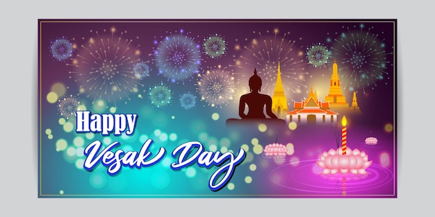 Vettore illustrazione vettoriale per happy vesak day