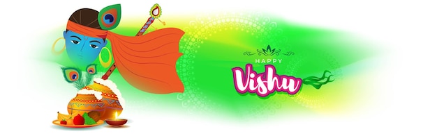 Vector vector illustration of happy vishu concept banner