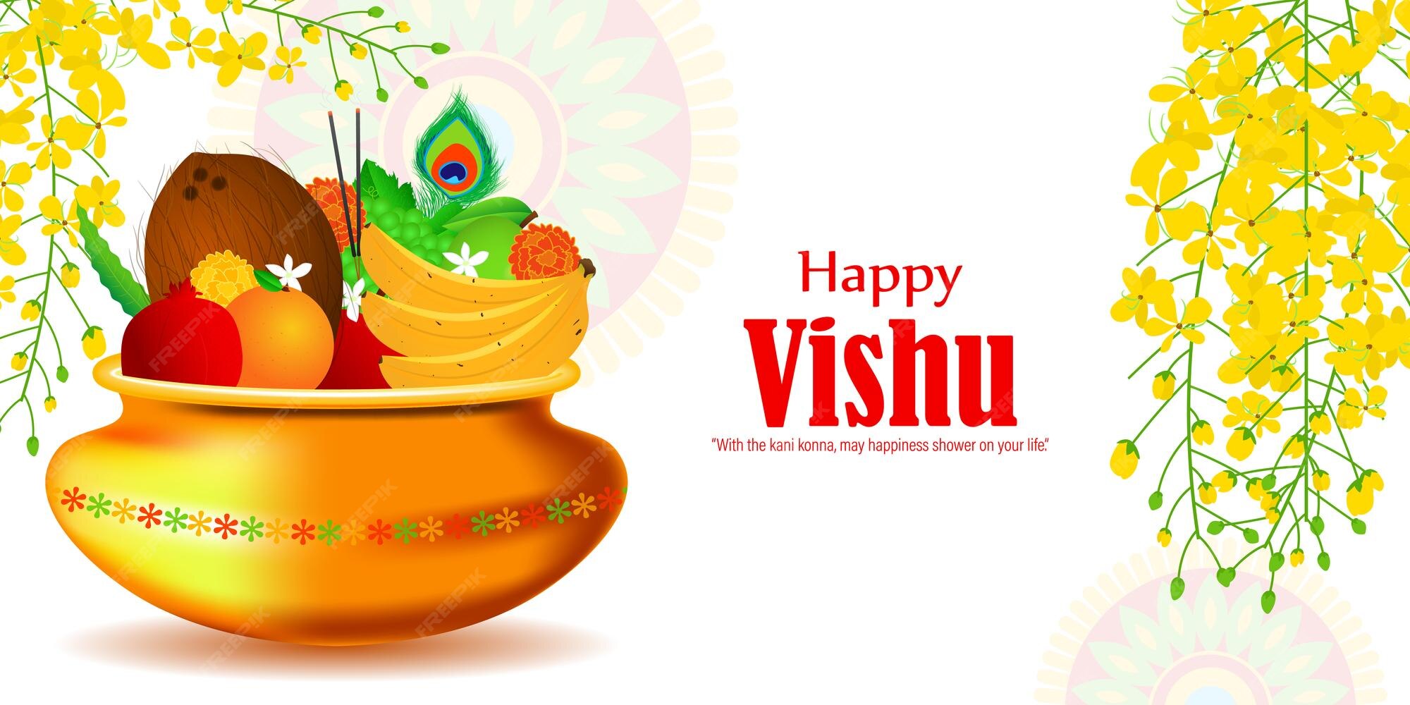 Premium Vector Vector illustration of happy vishu wishes greeting banner