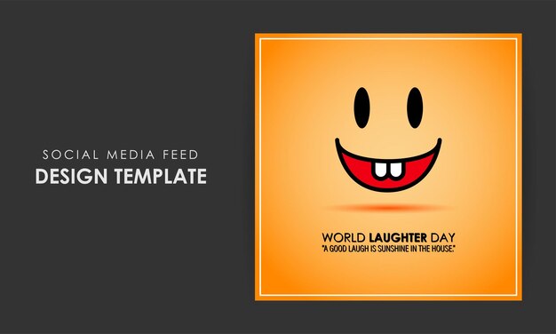 Vector illustration of Happy World Laughter Day social media story feed mockup template