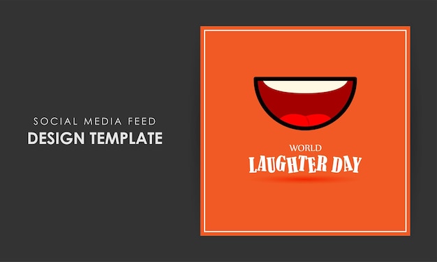 Vector vector illustration of happy world laughter day social media story feed mockup template