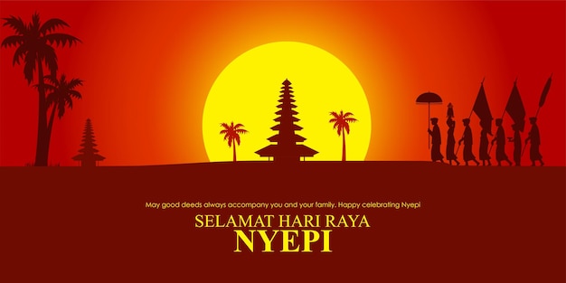 Vector illustration of Hari Raya Nyepi banner