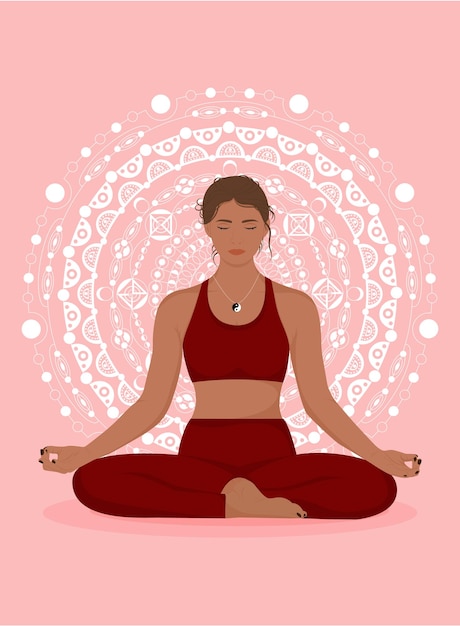 Vector illustration! healthy meditation! lotus pose