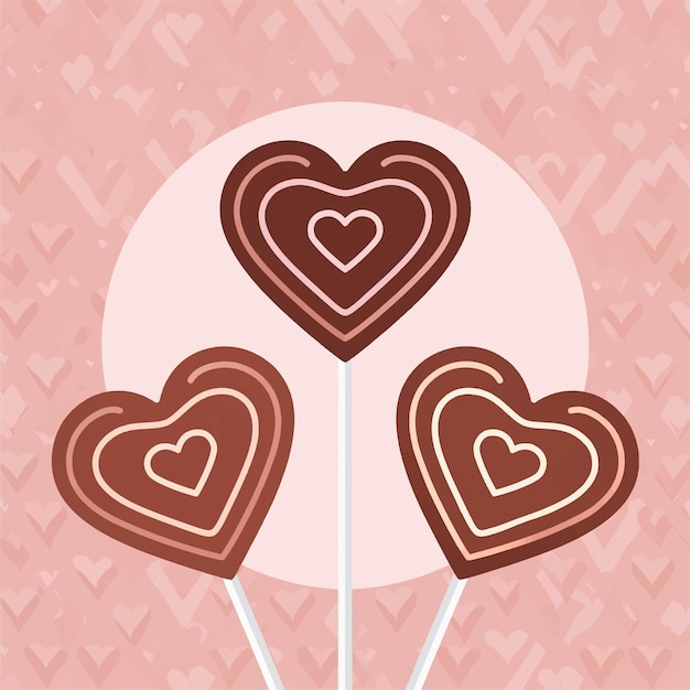 vector illustration of heart shaped chocolate candies