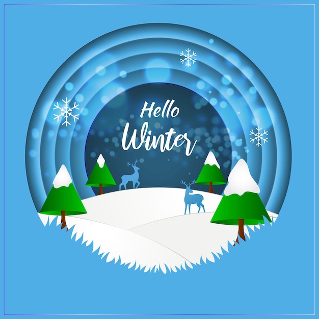 Illustrazione vettoriale per hello winter background