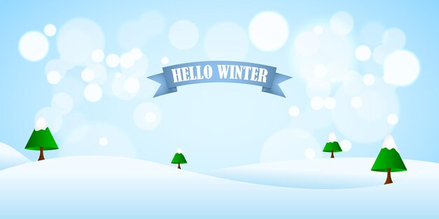 Vector vector illustration for hello winter