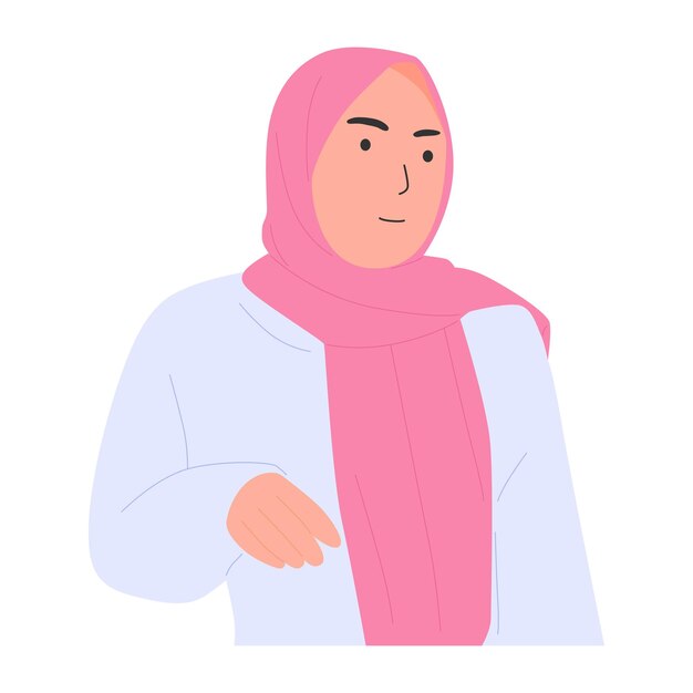 vector illustration of a hijab Muslim woman