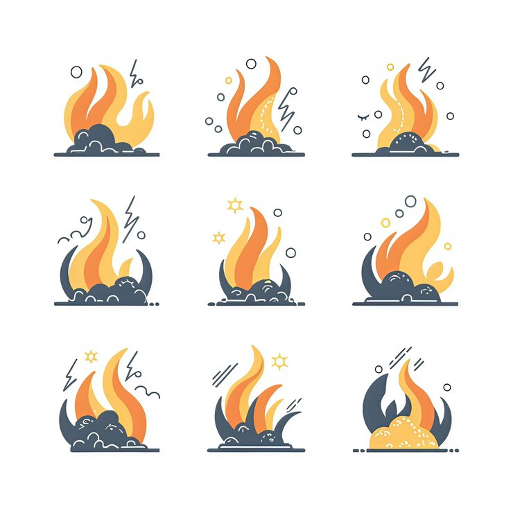 Vector ウェクターイラスト エイプス エフェクト 自然の火と氷