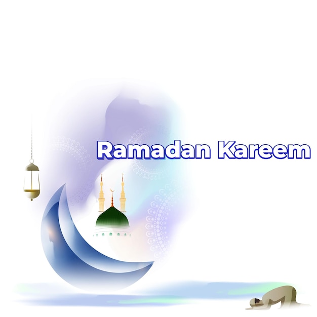 Illustrazione vettoriale del saluto del mese sacro islamico ramadan kareem