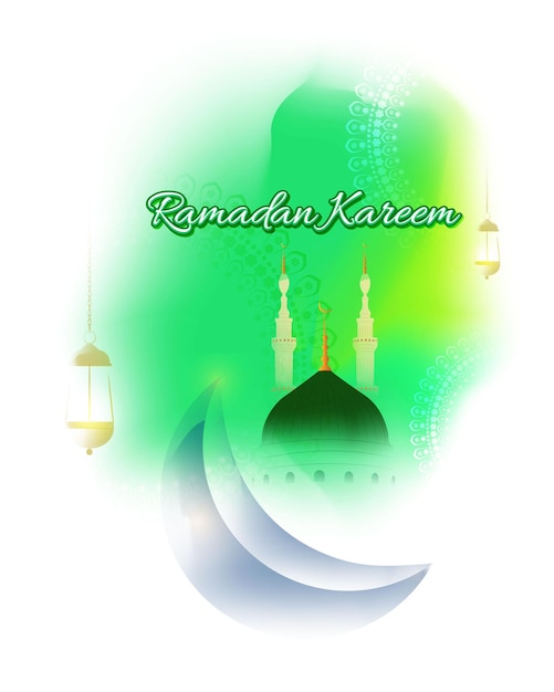 Vector illustration of holy islamic month ramadan kareem greeting