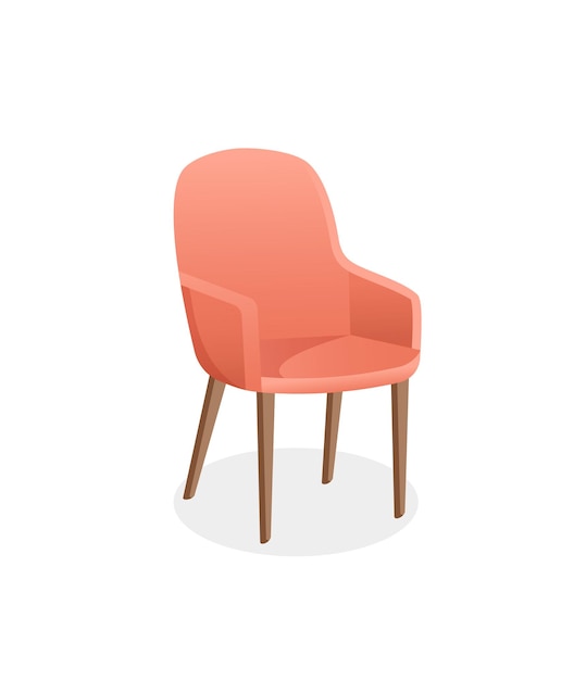 Векторная иллюстрация домашнего стула для интерьера Уютное розовое кресло