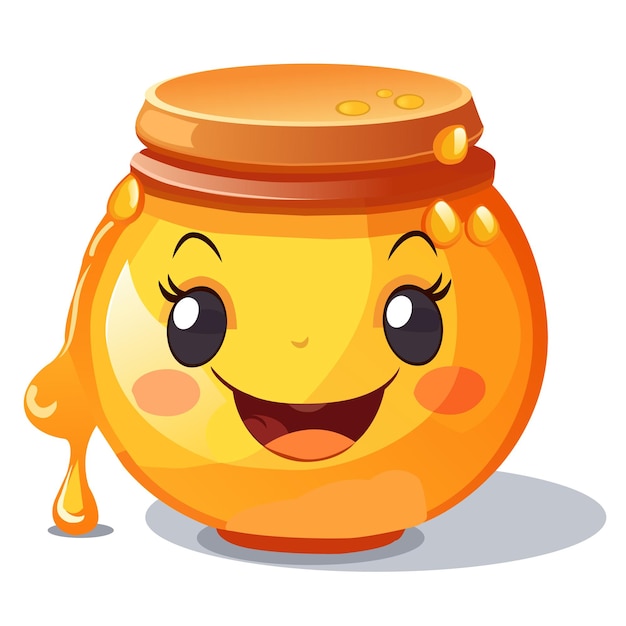 Vector vector illustration of honey pot emoji