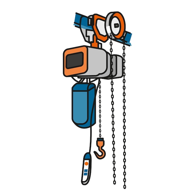 Illustrazione vettoriale di un gancio e di un dispositivo per il sollevamento e lo spostamento del carico costruzione e ingegneria