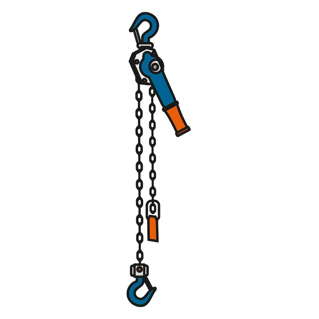 Vector illustration of a hook and a device for lifting and moving cargo Construction and engineering