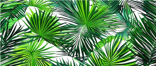 Vector vector illustration horizontal tropical leaves banners exotic botanical design cosmetics spa healthcare products