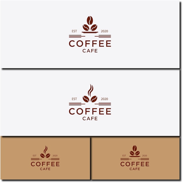 Illustrazione vettoriale del design del logo stabilito dell'icona della tazza di caffè caldo