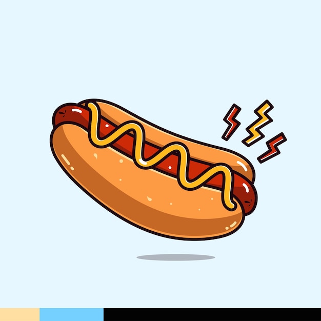 Illustrazione vettoriale hot dog cibo americano