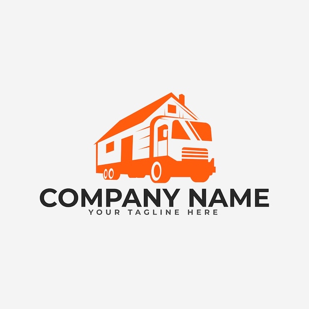 Vector vector illustration of house mover logo design template