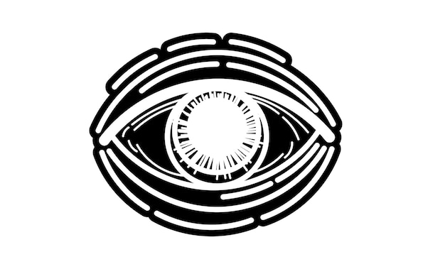 Vector illustration of human eye in engraved style