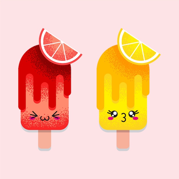 Vector vector illustration of a ice creams