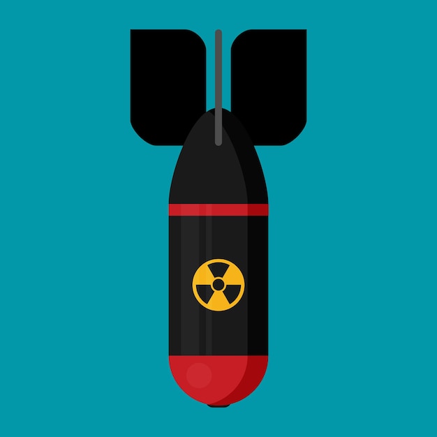 Vector illustration icon in flat style design rocket bomb flies down