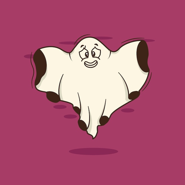 Vector illustration icon of sad ghost