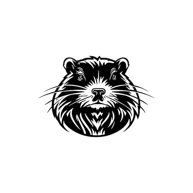 A vector illustration iconic logo of beaver with white background