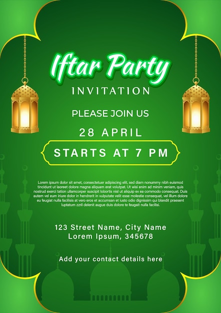 Vector illustration of Iftar Party Invitation template