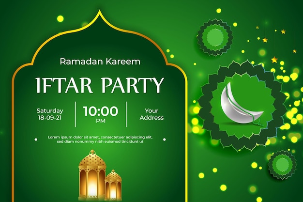 Vector illustration of iftar party invitation