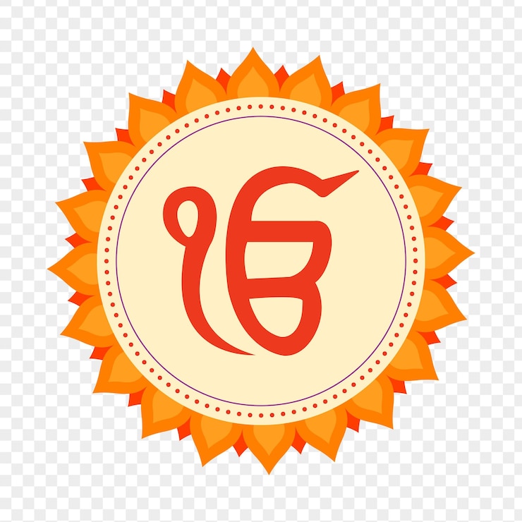 वेक्टर vector illustration of ik onkar sikh symbol with decorative pattern on transparent background