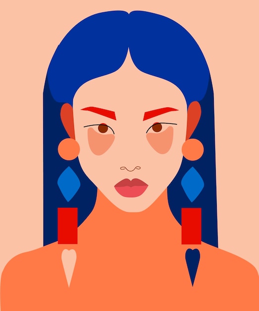 Vector vector illustration image of asian girl