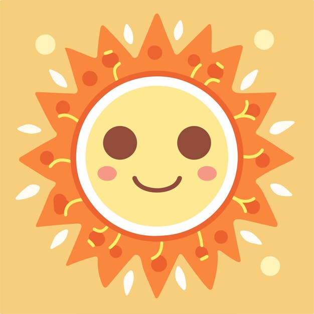 Vector illustration image of happy shining sun