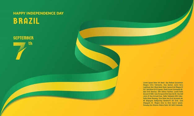 Vector illustration independence day of brazil greeting card background