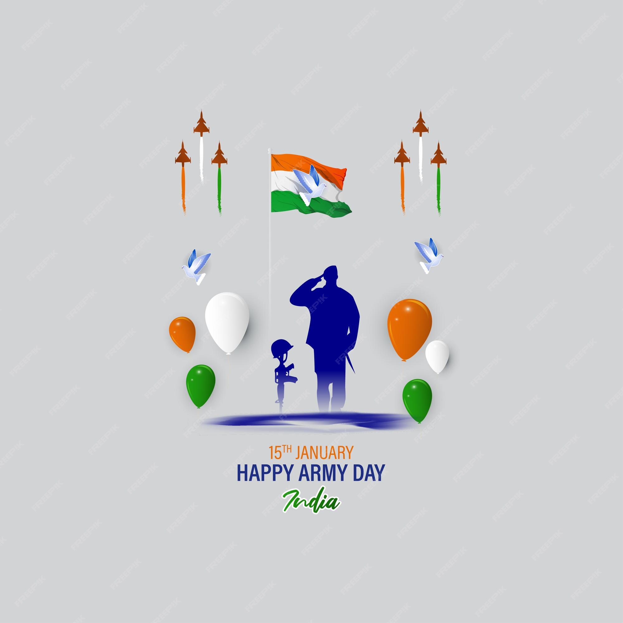 Premium Vector | Vector illustration for indian army day background banner