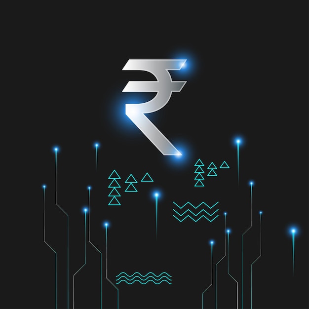 vector illustration for indian digital currency