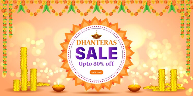 वेक्टर vector illustration for indian festival dhanteras offer banner
