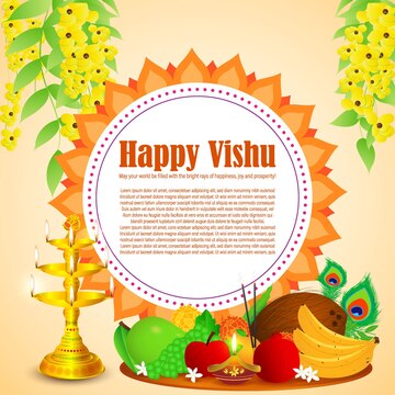 Premium Vector | Vector illustration for the indian festival happy vishu  wishes