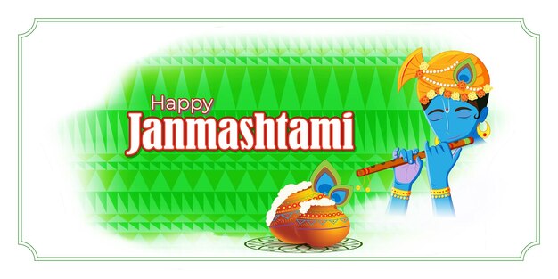 Vector illustration for Indian festival Janmashtami greeting