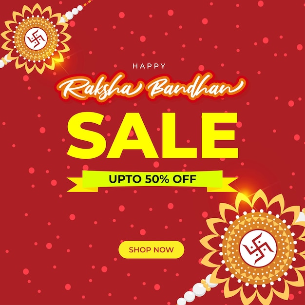 Vector illustration for indian festival raksha bandhan sale banner