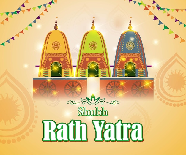 Vector illustration for indian festival rath yatra means chariot festival