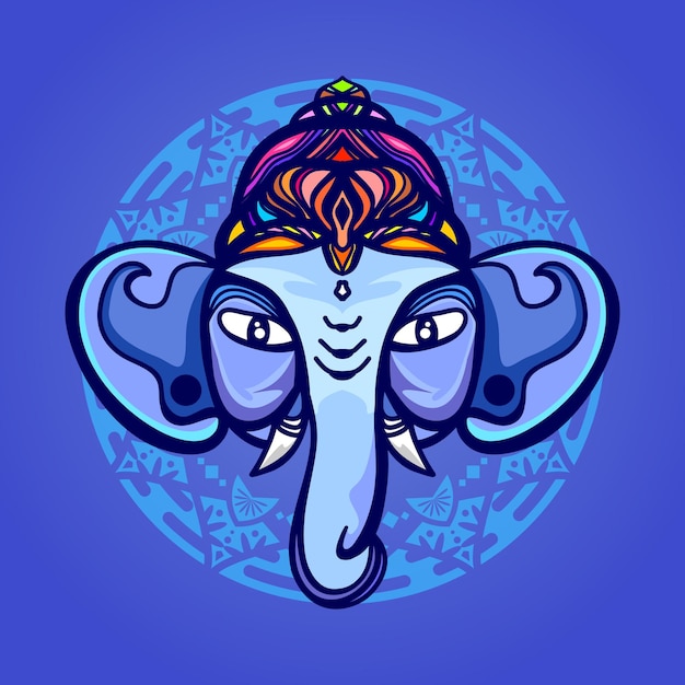 Vector illustration for Indian festival with elegant Ganesha image artjpg